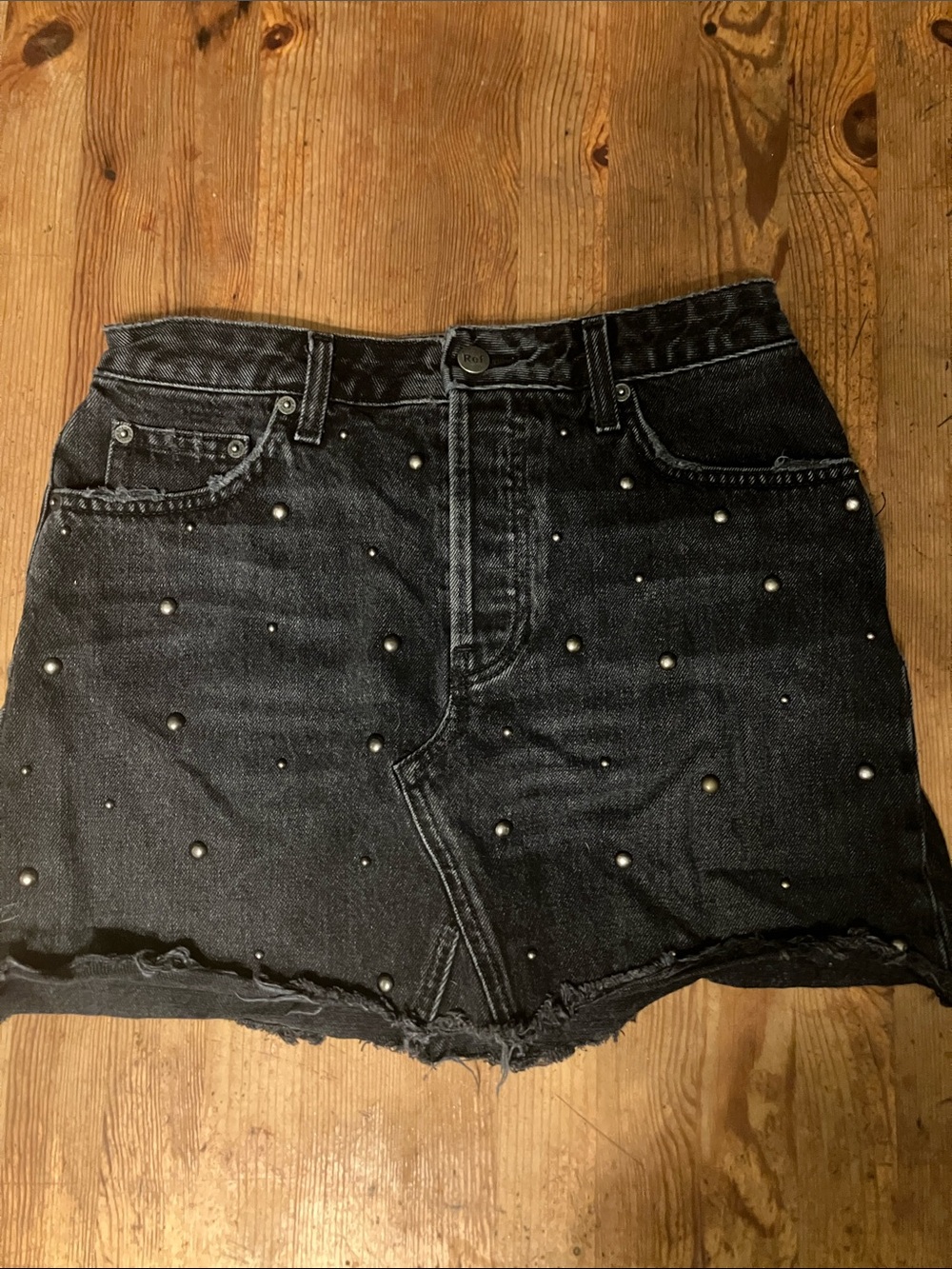 Super cool Reformation Studded Denim Miniskirt Size 26